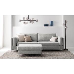 3-Sitzer Sofa COSO Classic+ Webstoff - Webstoff Inze: Hellgrau - Chrom glänzend