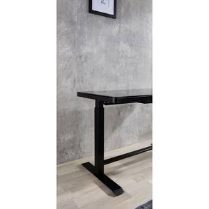 Bureau Levu (ajustable en hauteur) - Verre / Acier - Noir