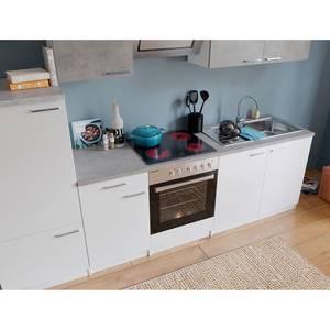 Küchenzeile Cano III Inklusive Elektrogeräte - Weiß / Beton - Breite: 270 cm