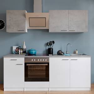 Keukenblok Cano I Inclusief elektrische apparaten - wit/betonkleurig
