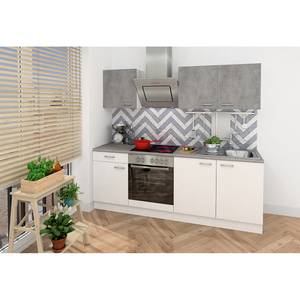 Keukenblok Cano I Inclusief elektrische apparaten - wit/betonkleurig