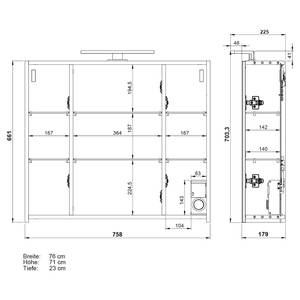 Badkamerset Avino II (2-delig) wit glas/Navarra eikenhouten look