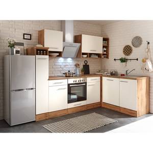 Eck-Küchenzeile Wilawa II Inklusive Elektrogeräten - Weiß / Wildeiche Dekor