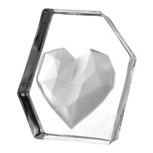Sierobject Emozione Herz kristalglsa/gesatineerd glas