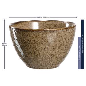 Keramikschale Matera (6er-Set) Keramik - Beige - Beige - Durchmesser: 15 cm