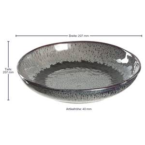 Assiettes Matera I (lot de 6) Céramique - Anthracite - 20,7 cm - Anthracite