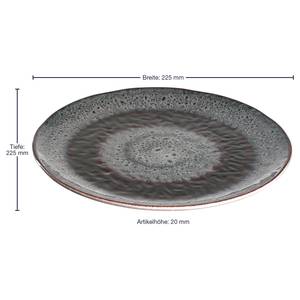 Assiettes Matera II (lot de 6) Céramique - Anthracite - 22,5 cm - Anthracite