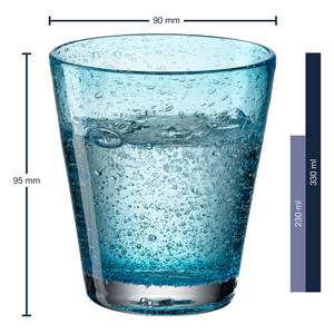Drinkglas Burano (set van 6) kalk-natron glas - 330 ml - Blauw
