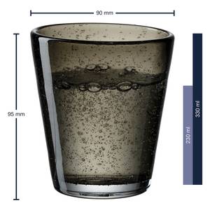 Verres Burano (lot de 6) Verre sodocalcique - 330 g - Gris foncé