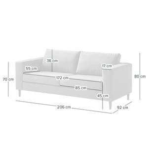 2,5-Sitzer Sofa COSO Classic Webstoff - Webstoff Milan: Hellgrau - Buche
