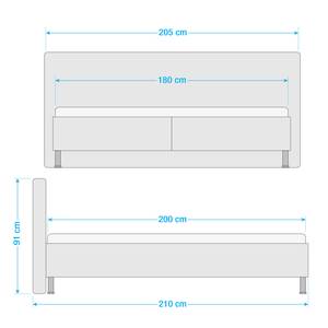 Gestoffeerd bed Playas Crème - 180 x 200cm - H4 hard