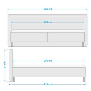 Gestoffeerd bed Playas Crème - 200 x 200cm - H3 medium