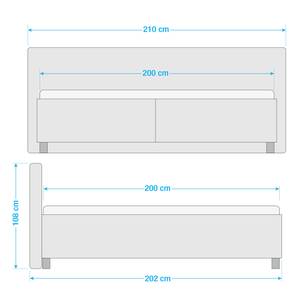 Gestoffeerd bed Sagadi Zilver - 200 x 200cm - H3 medium