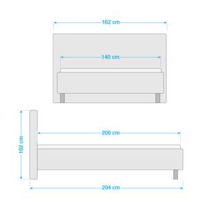 Gestellbett Kahala Schwarz - 140 x 200cm