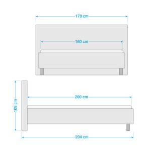 Gestellbett Janeda Blau - 160 x 200cm