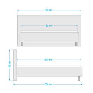 Gestellbett Janeda Blau - 180 x 200cm