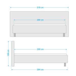 Gestellbett Janeda Anthrazit - 200 x 200cm