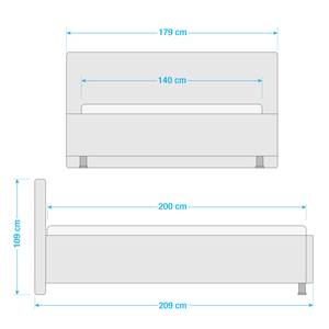 Gestellbett Valdrome Silber - 140 x 200cm