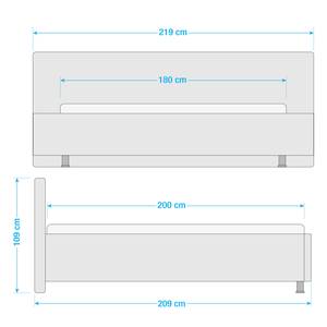 Gestellbett Valdrome Silber - 180 x 200cm