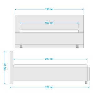 Gestoffeerd bed Valdrome Crème - 160 x 200cm