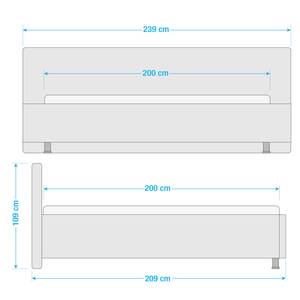 Gestellbett Valdrome Anthrazit - 200 x 200cm