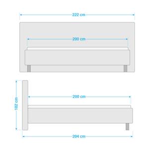 Gestellbett Riobamba Anthrazit - 200 x 200cm