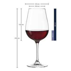 Verres à vin Tivoli I (lot de 6) Transparent - 580 ml - Capacité : 0.58 L