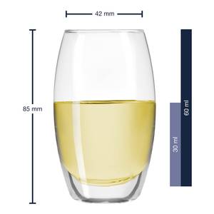 Drinkglas Cheers (set van 6) transparant - 60 ml