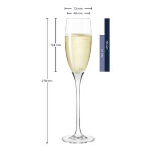 Champagneglazen Cheers (set van 6) transparant - 220 ml