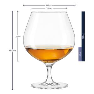 Cognacglas Cheers (set van 6) transparant - 700 ml