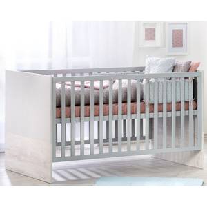 Babybett Maren 2 Grau - Holzwerkstoff - 76 x 80 x 142 cm