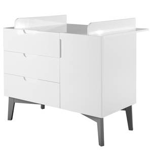 Commode à langer Retro 2 Blanc - Bois manufacturé - 78 x 103 x 118 cm