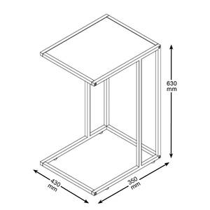 Bijzettafel Coogee I zwartbruine eikenhouten look/zwart - Eikenhouten zwartbruin look