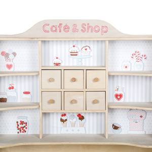 Kaufladen Café & Shop (ohne Zubehör) Multicolor - Holzwerkstoff - 107 x 121 x 107 cm
