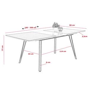 Eettafel Hiiu (met uitschuiffunctie) grijs/zwart