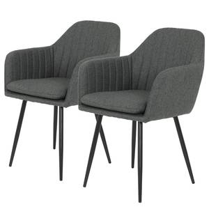 Chaises à accoudoirs Turtola (lot de 2) Anthracite