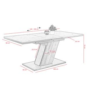 Table Tuusula (extensible) Imitation chêne artisan / Noir