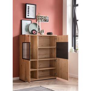 Highboard Ambato oudhouten look/zwart - Scharnieren links