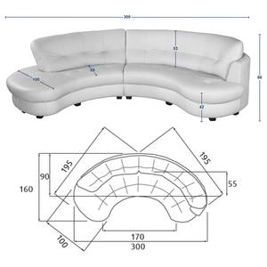 Ecksofa Komula Echtleder - Echtleder Mabel: Warmes Beige - Ottomane davorstehend links