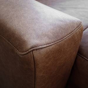 Canapé d’angle Langford Cuir Arelia: Noix de muscade - Méridienne courte à gauche (vue de face) - Sans fonction couchage