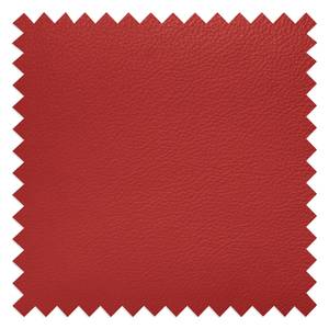 Canapé d’angle Komula Imitation cuir - Cuir Mabel: Rouge - Méridienne longue à gauche (vue de face)