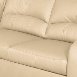 Ecksofa Nilsia Echtleder Mabel: Warmes Beige - Longchair davorstehend links