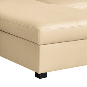 Ecksofa Nilsia Echtleder Mabel: Warmes Beige - Longchair davorstehend links