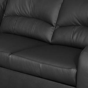 Canapé d’angle Nilsia Imitation cuir - Cuir Mabel: Noir - Méridienne courte à gauche (vue de face)