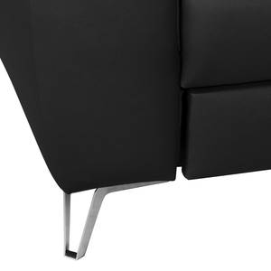 Canapé d’angle Vercheny II Imitation cuir - Cuir Mabel: Noir - Méridienne courte montable des deux côtés - Avec fonction couchage