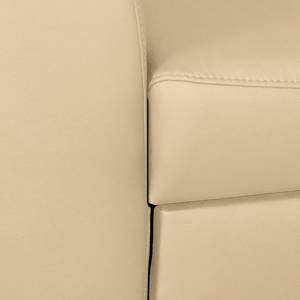 Ecksofa Vercheny II Echtleder Mabel: Warmes Beige - Longchair beidseitig montierbar - Ohne Schlaffunktion