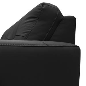 Canapé d’angle Heimari I Imitation cuir - Cuir Mabel: Noir - Méridienne courte à droite (vue de face) - Avec fonction couchage