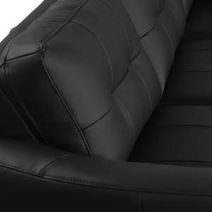 Canapé d’angle Heimari II Imitation cuir - Cuir Mabel: Noir - Méridienne longue à droite (vue de face) - Avec fonction couchage