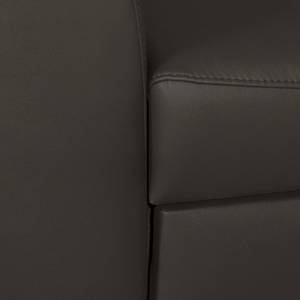Canapé d’angle Vercheny II Imitation cuir - Cuir Mabel: Marron foncé - Méridienne courte montable des deux côtés - Avec fonction couchage