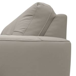Canapé d’angle Heimari I Imitation cuir - Cuir Mabel: Gris clair - Méridienne courte à droite (vue de face) - Avec fonction couchage